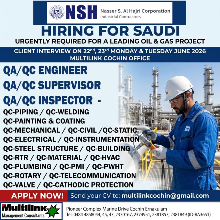 Saudi Arabia QC Jobs – Client Interview at Multilink