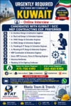 URGENTLY REQUIRED FOR POWER MEP COMPANY IN KUWAIT