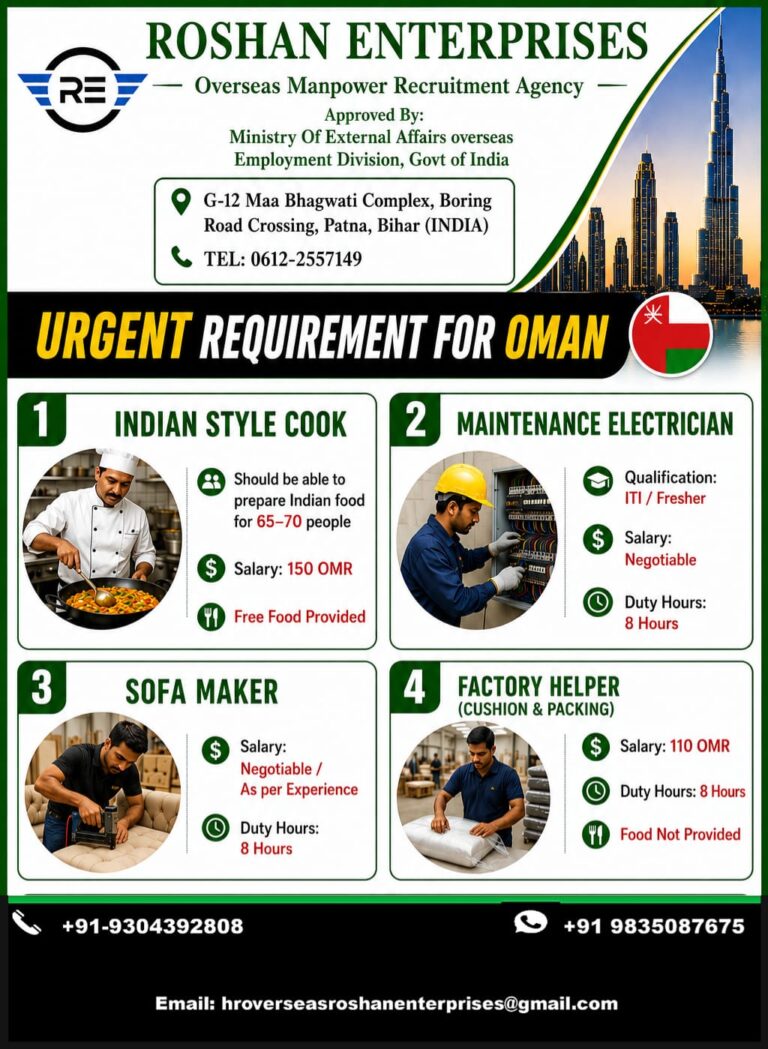 URGENT REQUIREMENT FOR OMAN 3 URGENT REQUIREMENT FOR OMAN