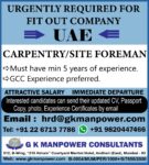 CARPENTRY/ SITE FIT OUT FOREMAN