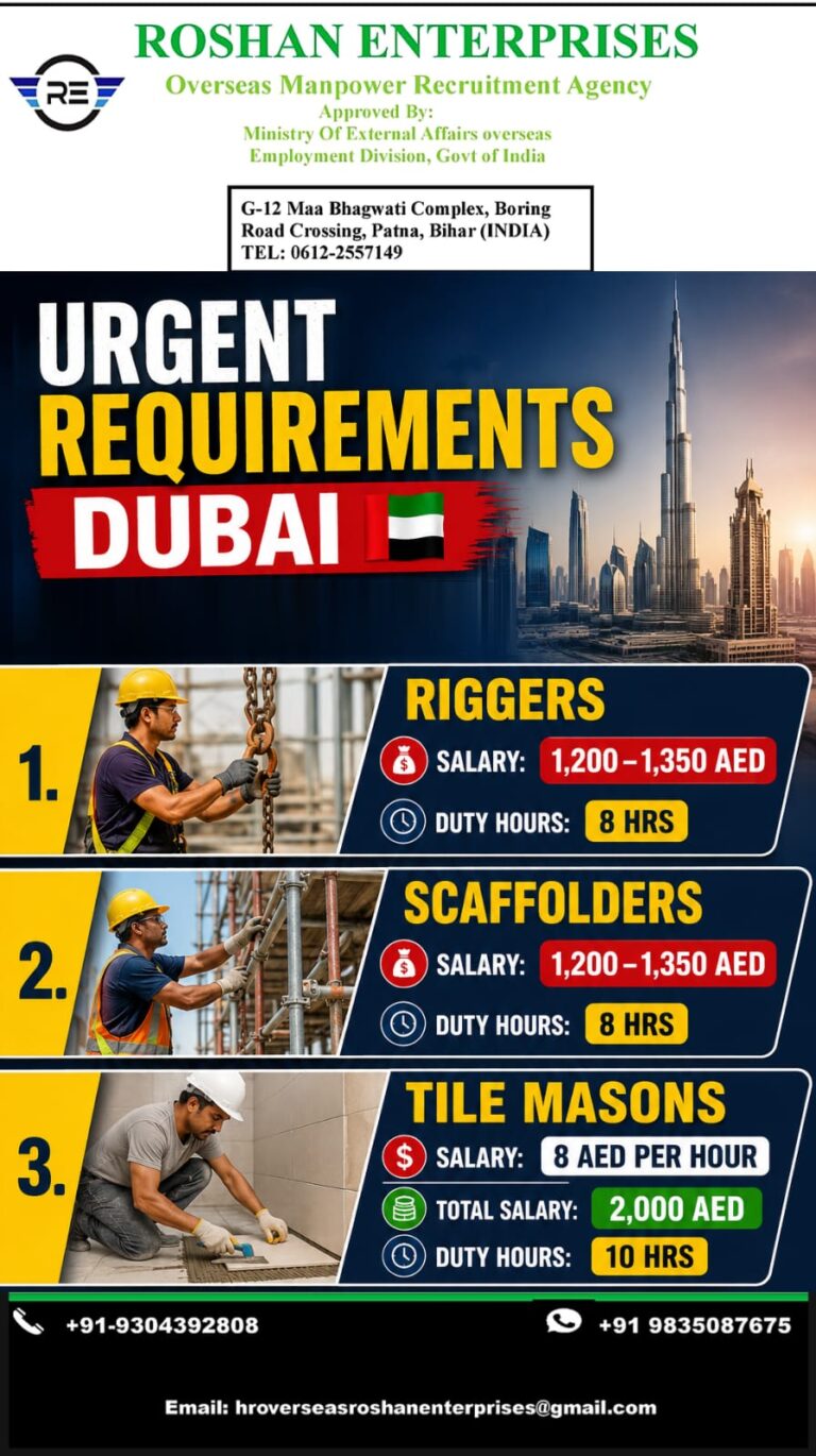URGENT REQUIREMENT FOR DUBAI