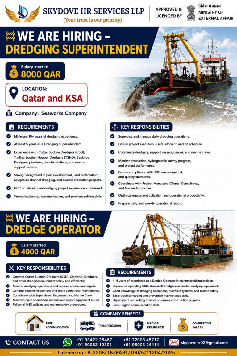 Dredging Superintendent, Dredge Operator