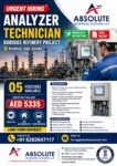 ANALYSER TECHNICIAN - FREE RECRUITMENT