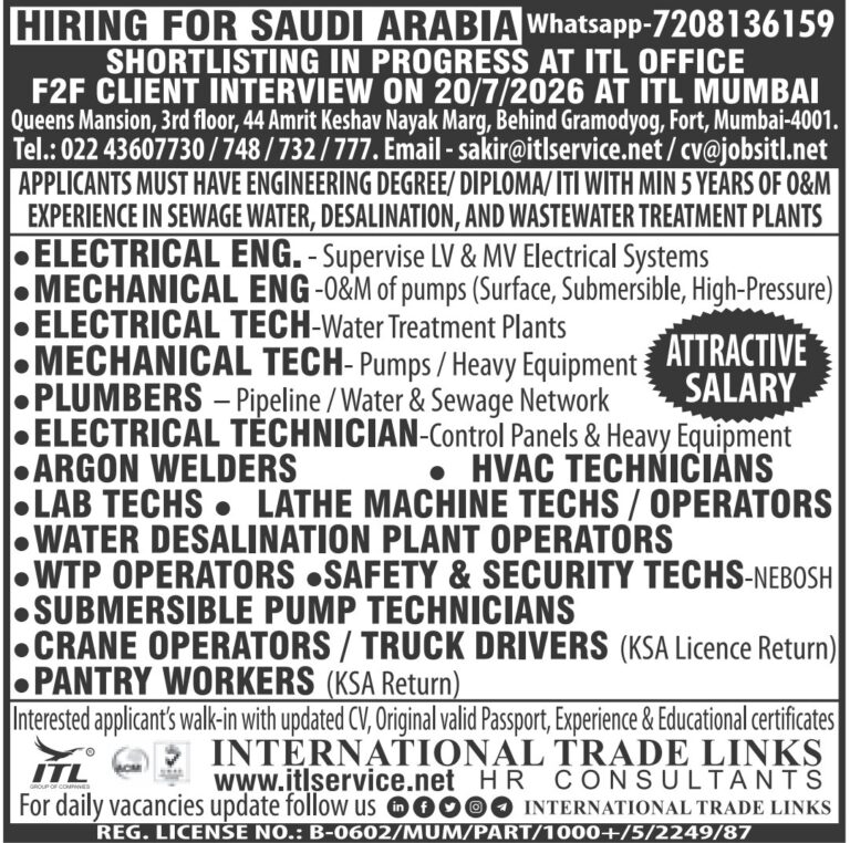 Saudi Arabia Job Vacancy – Urgent Hiring at ITL Consultants 2 Saudi Arabia Job Vacancy – Urgent Hiring at ITL Consultants