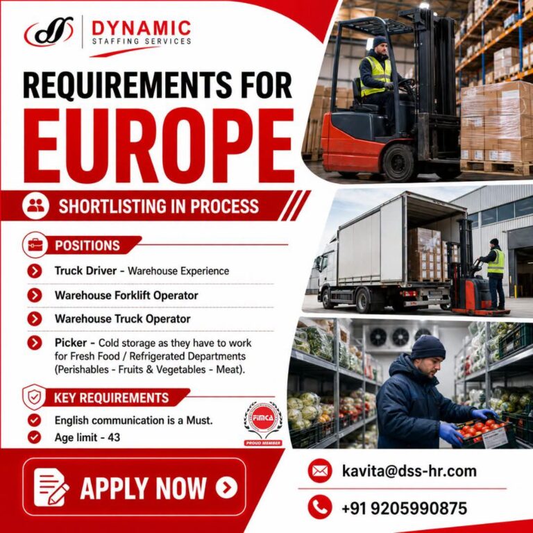Europe Job Vacancy – Urgent Hiring at Dynamic Staffing 1 Europe Job Vacancy – Urgent Hiring at Dynamic Staffing