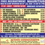 Mauritius Job Vacancy – Urgent Hiring at Active Consultants