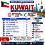Kuwait MEP Maintenance Jobs – Urgent Hiring at Alshaya Nasser Travels