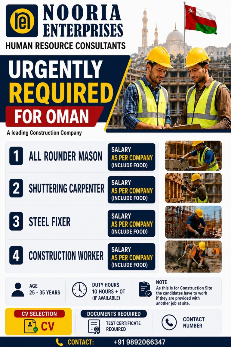URGENTLY REQUIRED FOR OMAN 3 URGENTLY REQUIRED FOR OMAN