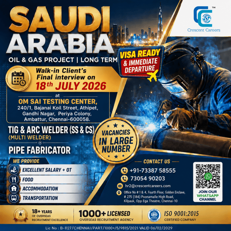 URGENT HIRING SAUDI ARABIA – WALK-IN FINAL INTERVIEW! 1 URGENT HIRING SAUDI ARABIA – WALK-IN FINAL INTERVIEW!