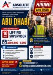 Abu Dhabi Job Vacancy – Lifting Supervisor at Absolute Technical Systems