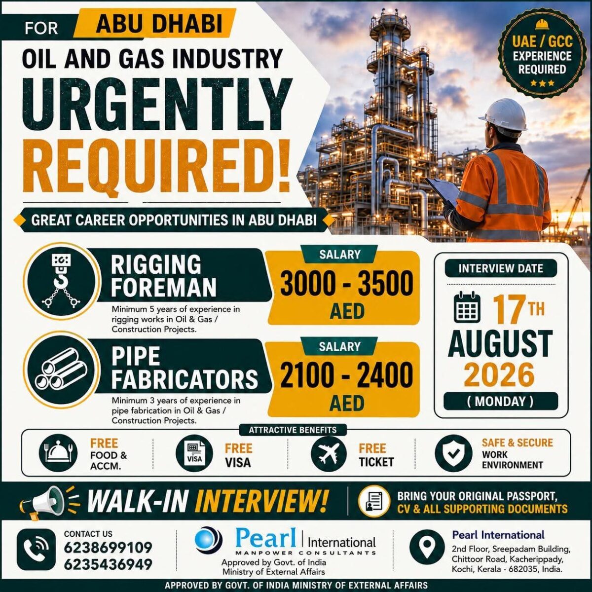 Abu Dhabi Job Vacancy – Urgent Hiring at Pearl International