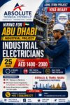 Abu Dhabi Job Vacancy – Industrial Electricians (25 Nos)