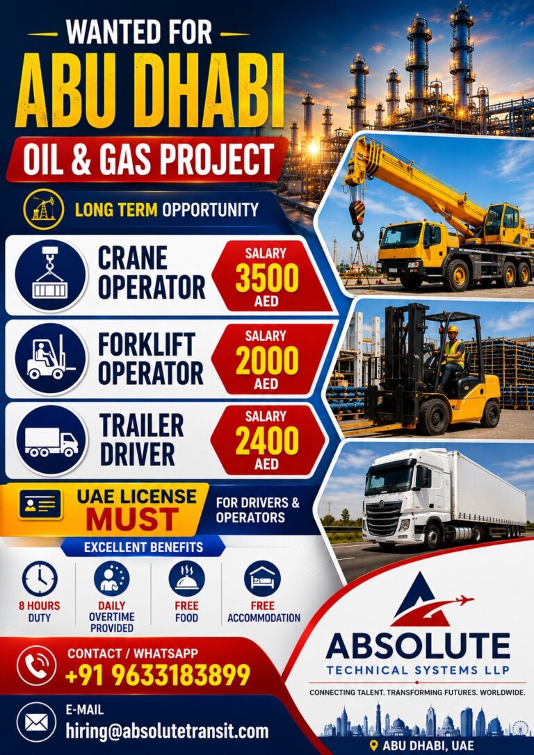 Abu Dhabi Job Vacancy – Hiring at Absolute Technical Systems LLP