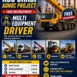 Abu Dhabi ADNOC Project – Free Recruitment for Equipment Drivers