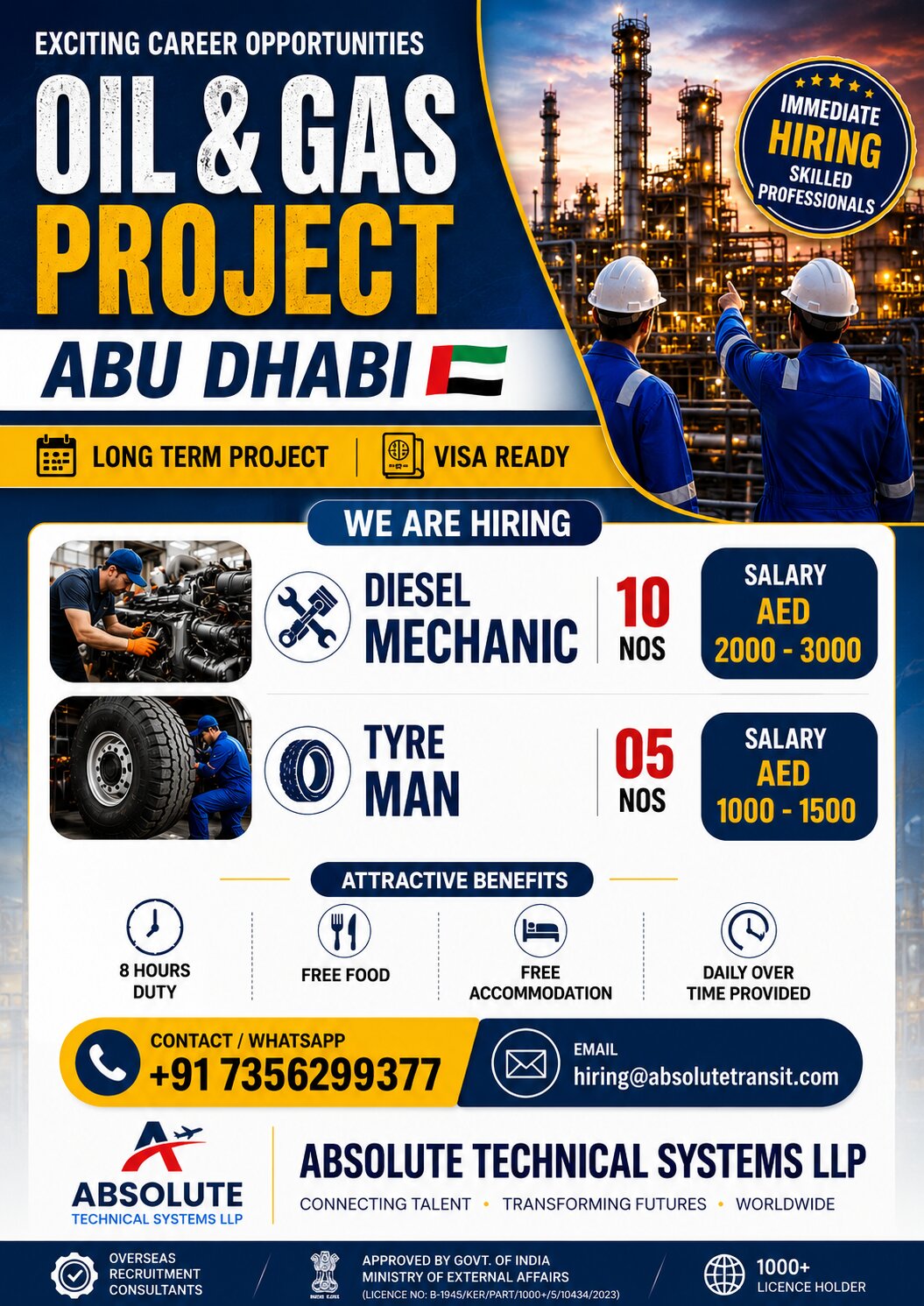 Abu Dhabi Oil & Gas Jobs – Hiring at Absolute Technical Systems
