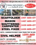 Dubai Job Vacancy – Urgent Hiring at Roots Recruitment Services