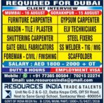 Dubai Job Vacancy – Urgent Hiring at Resources India