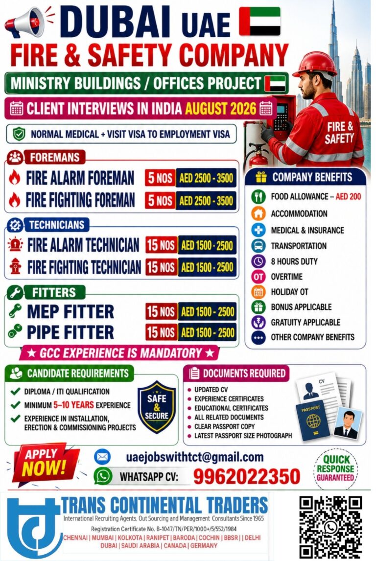 Dubai Job Vacancy - Hiring for Fire & Safety Company 8 Dubai Job Vacancy – Hiring for Fire & Safety Company