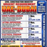 Dubai Job Vacancy – Urgent Hiring at Tecman International
