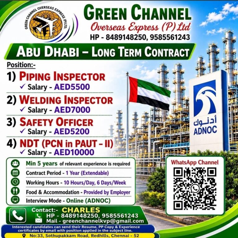 Abu Dhabi Job Vacancy – Urgent Hiring at Green Channel Overseas Express