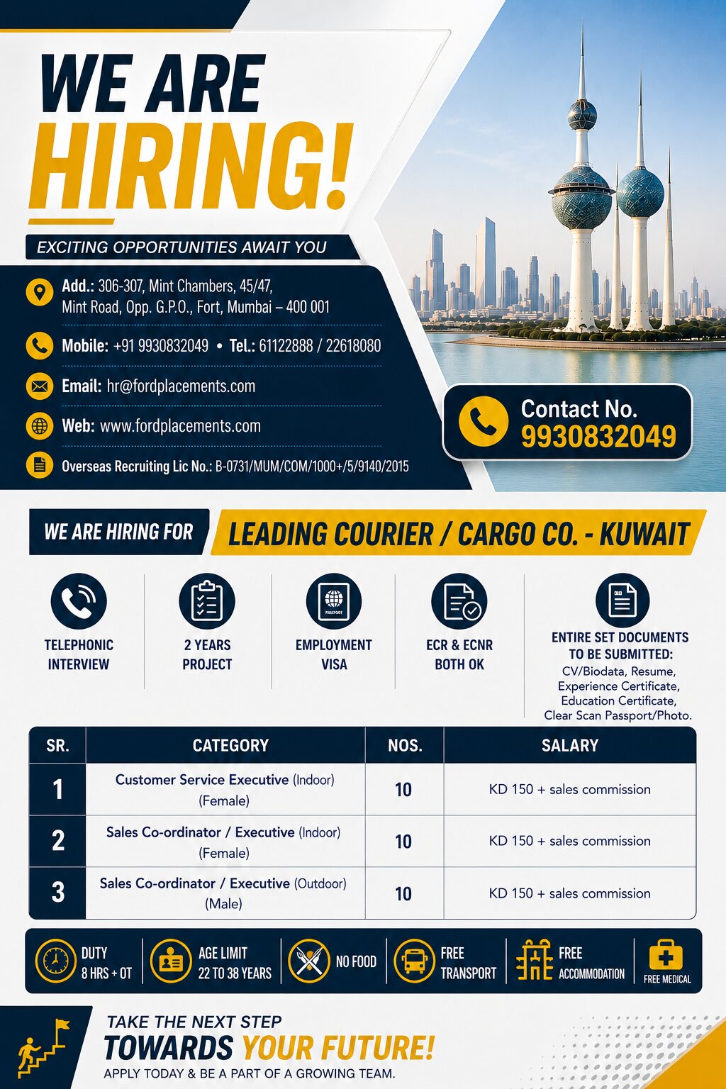 Kuwait Job Vacancy – Urgent Hiring at Ford Placements