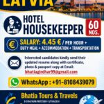 URGENTLY REQUIRED FOR A REPUTED COMPANY IN LATVIA