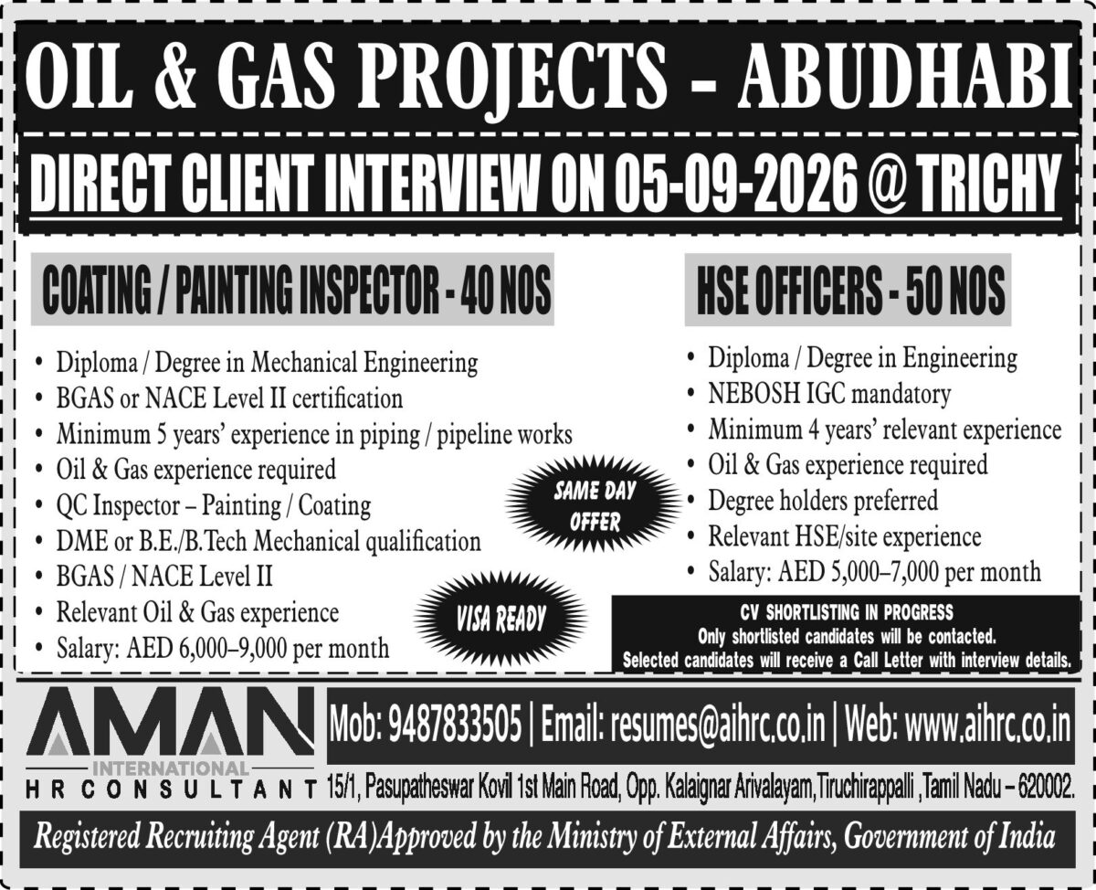 Oil and Gas Jobs in Abu Dhabi – Aman International