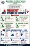 Oman and Dubai Job Vacancy – Urgent Hiring at Roshan Enterprises
