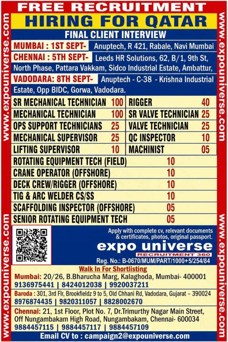 Qatar Job Vacancy - Final Client Interview at Expo Universe 5 Qatar Job Vacancy – Final Client Interview at Expo Universe