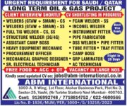 Saudi and Qatar Job Vacancy – Hiring by ABM International
