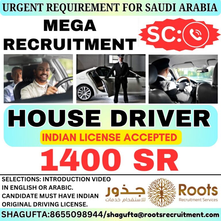 Saudi Arabia Driver Jobs – Mega Recruitment at Roots Recruitment