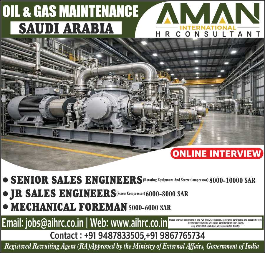 Saudi Arabia Job Vacancy – Hiring at Aman International HR
