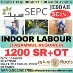 Saudi Arabia Job Vacancy – Indoor Labour at Roots Recruitment