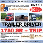 Saudi Arabia Job Vacancy – Trailer Driver Hiring at Roots Recruitment