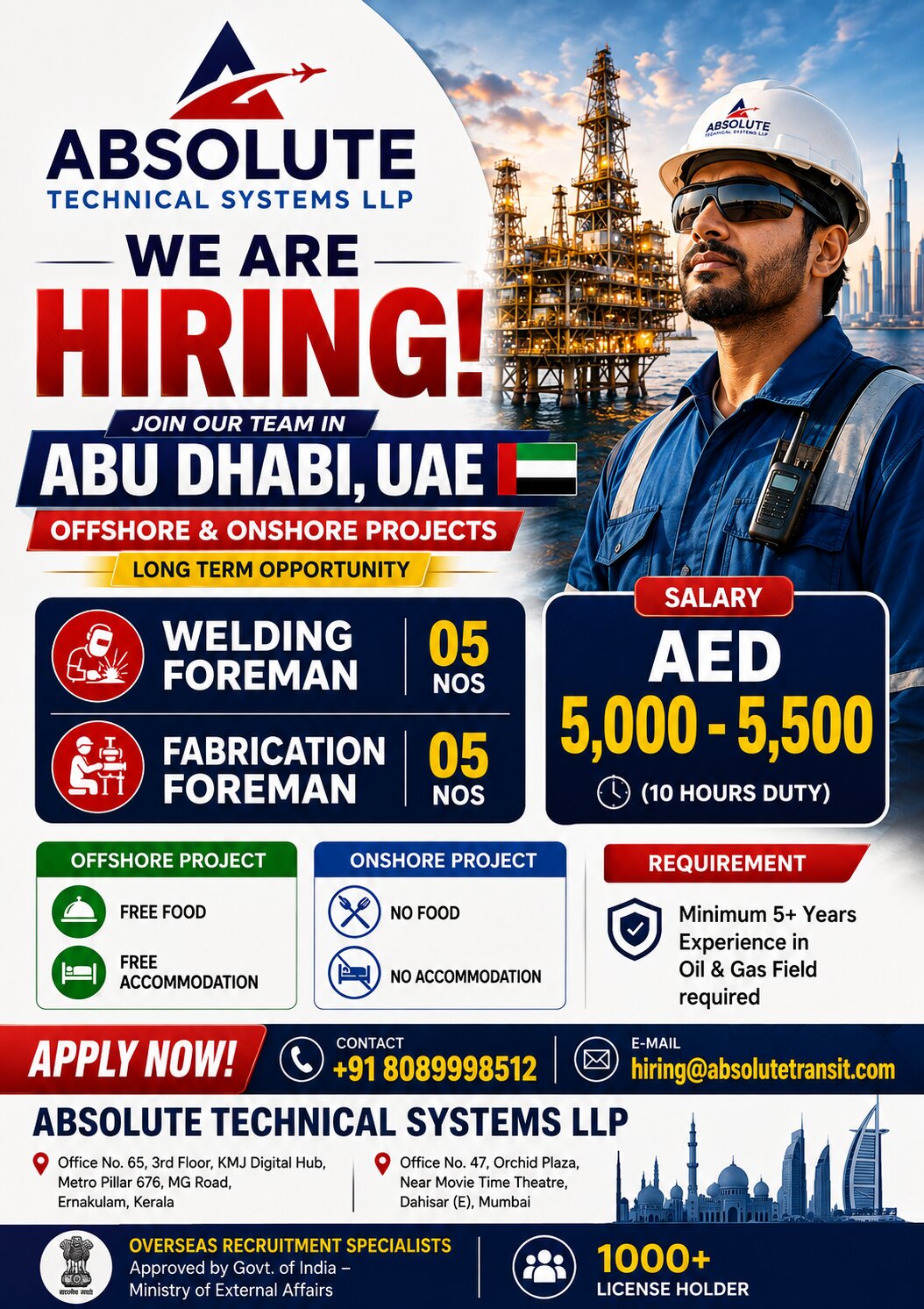 UAE Job Vacancy – Absolute Technical Systems Hiring