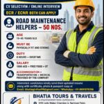 UAE Job Vacancy – Urgent Hiring at Bhatia Tours & Travels