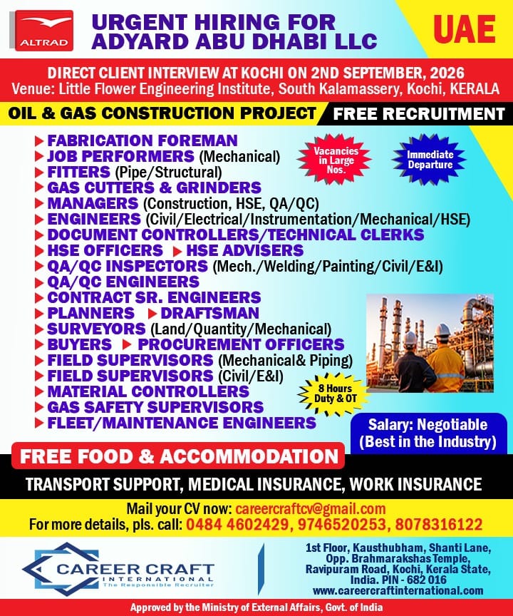 UAE Oil & Gas Construction Project Jobs – Career Craft