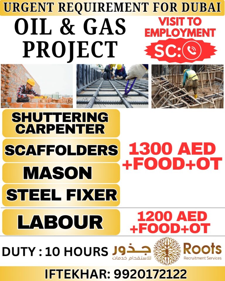 Dubai Job Vacancy - Urgent Requirement for Oil and Gas Project 6 Dubai Job Vacancy – Urgent Requirement for Oil and Gas Project