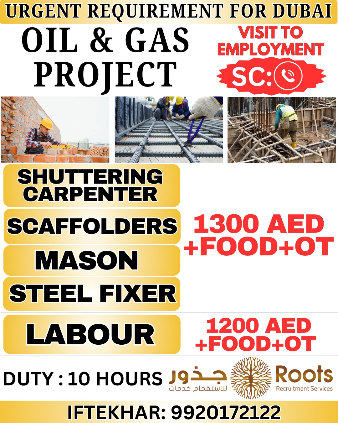 Dubai Job Vacancy – Urgent Requirement for Oil and Gas Project