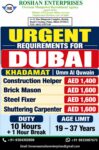 Dubai Job Vacancy – Urgent Requirements at Roshan Enterprises