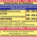 Italy Job Vacancy – Urgent Hiring at Libra International Services