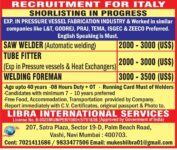 Italy Job Vacancy – Urgent Hiring at Libra International Services