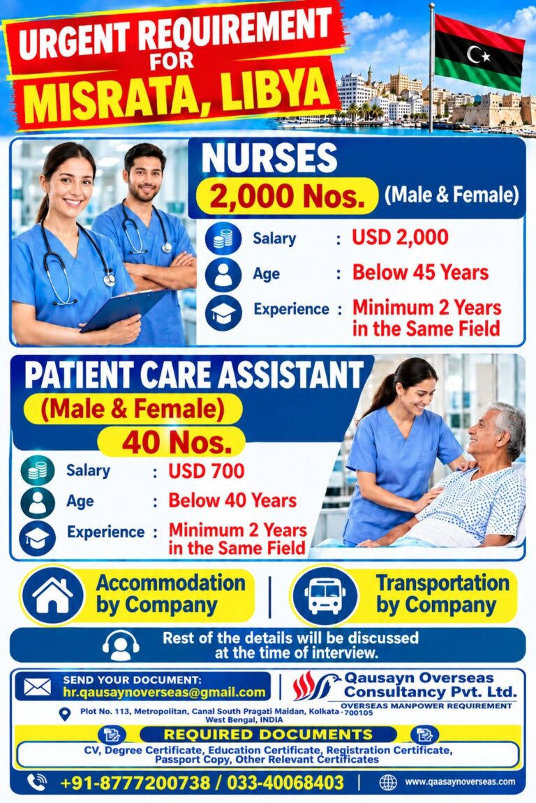 Libya Job Vacancy – Urgent Requirement for Nurses