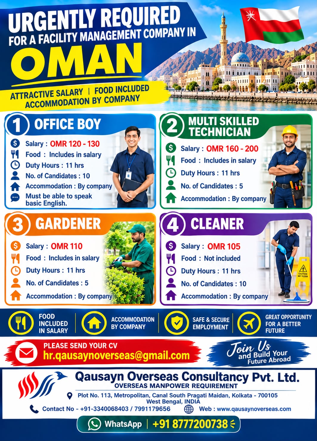 Oman Job Vacancy – Urgent Hiring at Qausayn Overseas