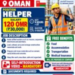 Oman Job Vacancy – Helper Urgent Requirement at Omega International