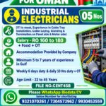 Oman Job Vacancy – Industrial Electrician at Saad Enterprises
