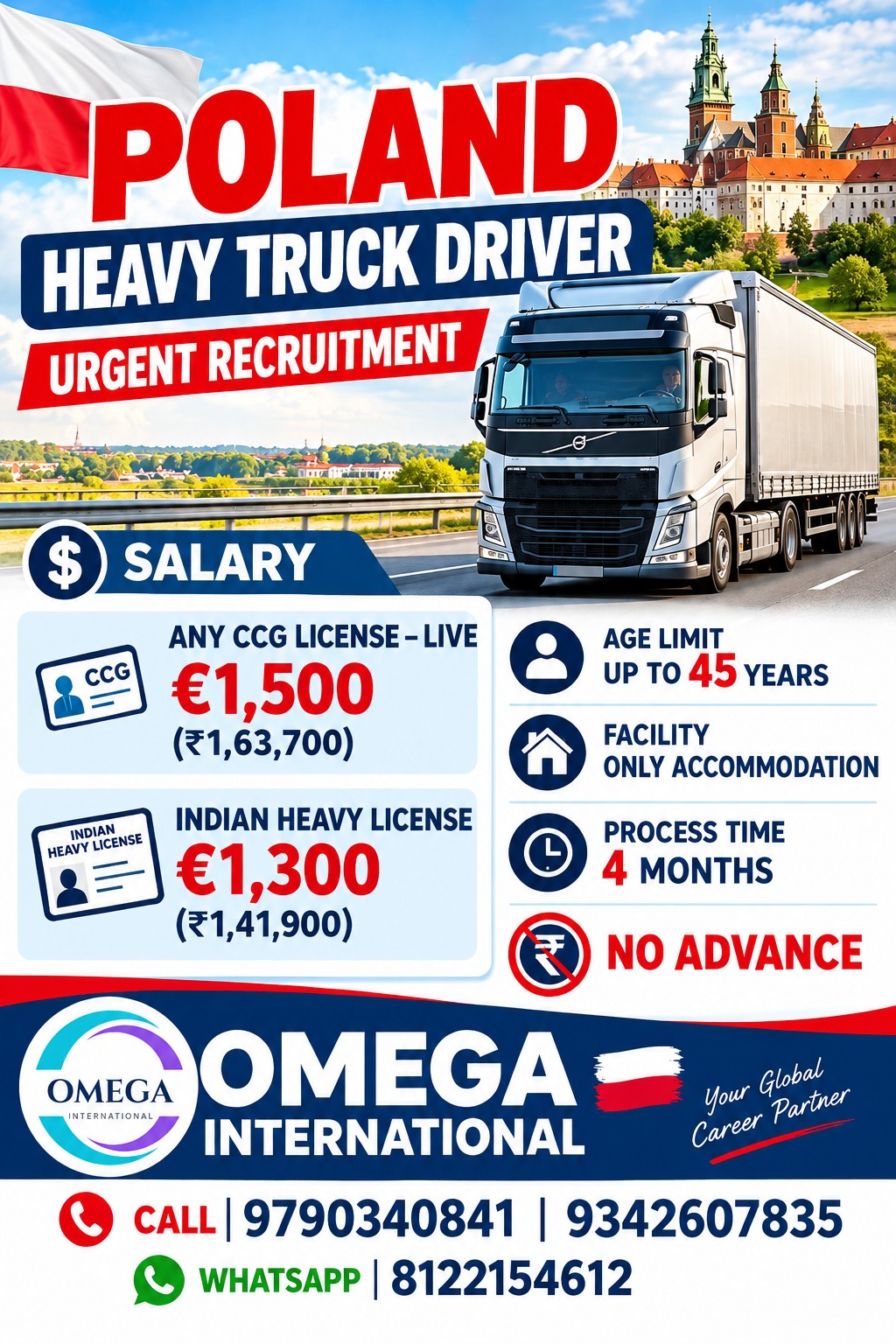 Poland Heavy Truck Driver Job Vacancy – Omega International