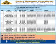 Qatar and UAE Job Vacancy – Golden Manpower Consultants