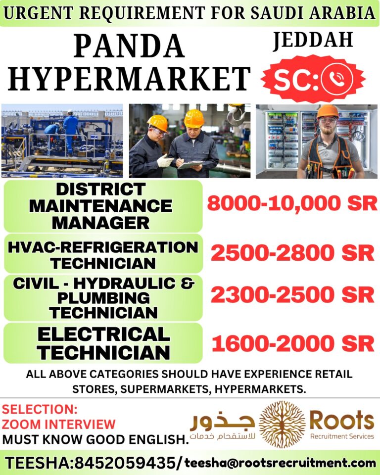 Saudi Arabia Job Vacancy - Panda Hypermarket Jeddah 7 Saudi Arabia Job Vacancy – Panda Hypermarket Jeddah