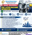 Saudi Arabia Job Vacancy – CNC Machine Operator Jobs